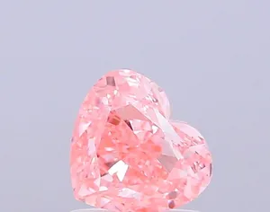 0.86ct HEART Fancy Vivid Pink VS1 Coloured Lab diamond