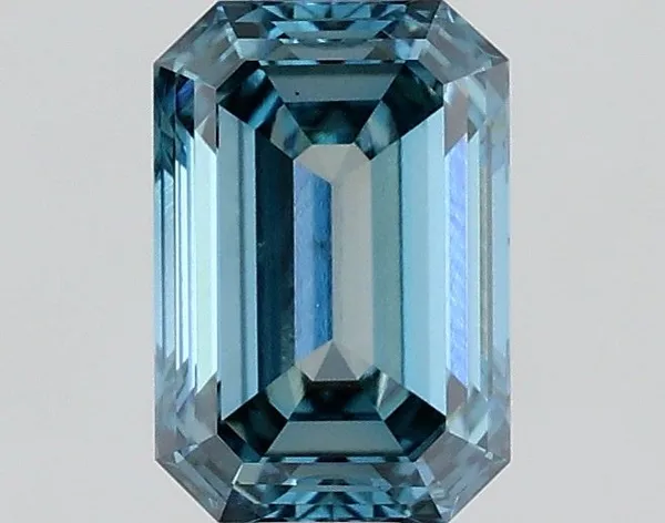 0.71ct EMERALD Fancy Vivid Greenish Blue VS2 Coloured Lab diamond