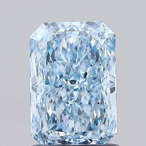 0.87ct RADIANT Fancy Intense Blue SI1 Coloured Lab diamond