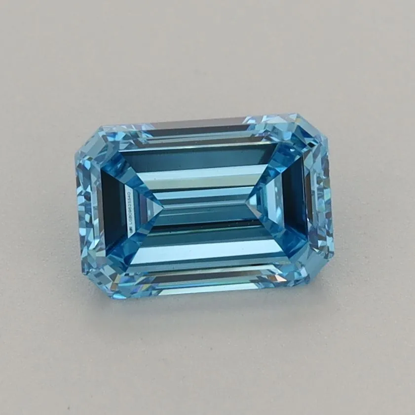 1.10ct EMERALD Fancy Vivid Blue VS2 Coloured Lab diamond