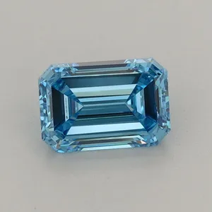 1.1ct EMERALD Fancy Vivid Blue VS2 Coloured Lab diamond