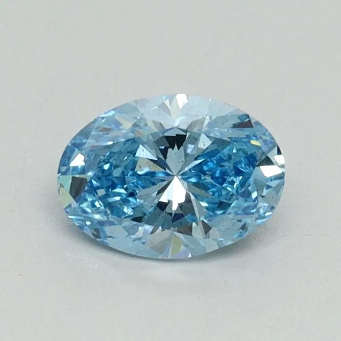 0.54ct OVAL Fancy Vivid Blue SI1 Coloured Lab diamond