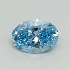 0.54ct OVAL Fancy Vivid Blue SI1 Coloured Lab diamond