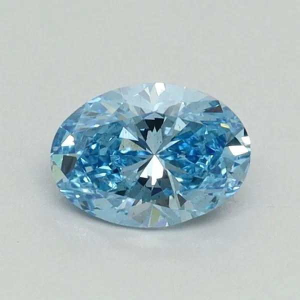 0.54ct OVAL Fancy Vivid Blue SI1 Coloured Lab diamond