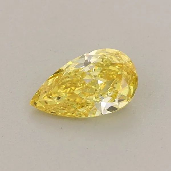 0.36ct PEAR Fancy Vivid Yellow VVS2 Coloured Lab diamond