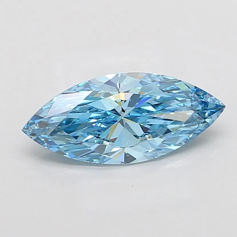 3.00ct MARQUISE Fancy Vivid Blue VS2 Coloured Lab diamond