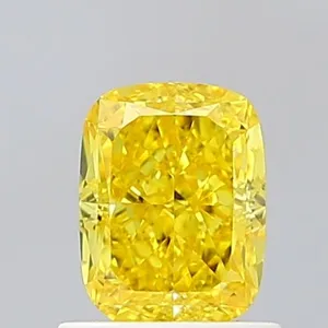 1.04ct CUSHION Fancy Vivid Yellow VVS2 Coloured Lab diamond
