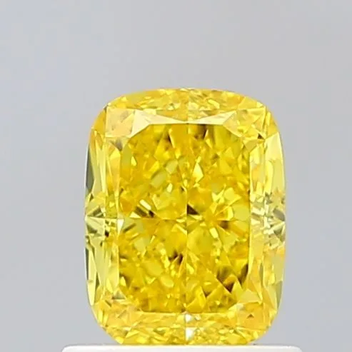 1.04ct CUSHION Fancy Vivid Yellow VVS2 Coloured Lab diamond