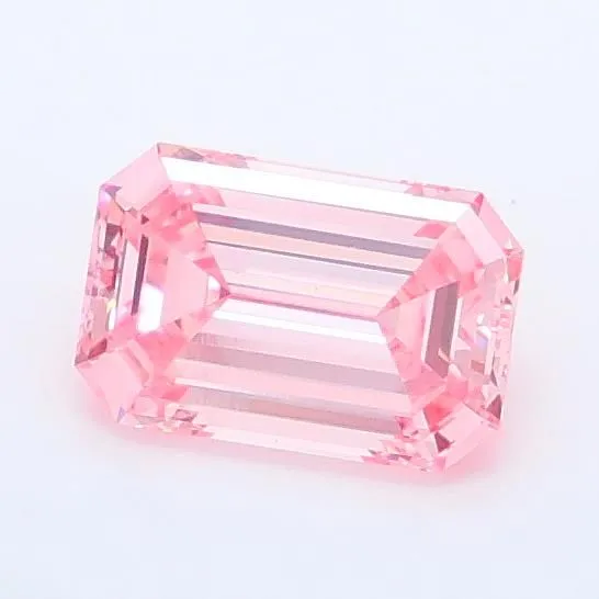 0.91ct EMERALD Fancy Vivid Pink VVS2 Coloured Lab diamond