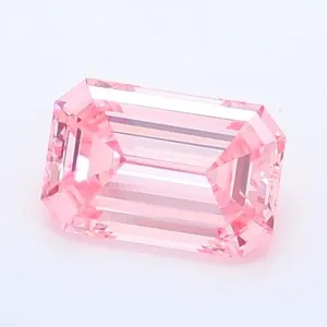 0.91ct EMERALD Fancy Vivid Pink VVS2 Coloured Lab diamond