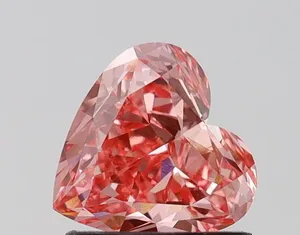 1.54ct HEART Fancy Vivid Pink VS1 Coloured Lab diamond