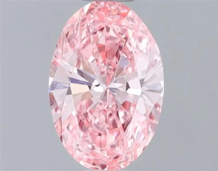 0.48ct OVAL Fancy Vivid Pink VVS1 Coloured Lab diamond