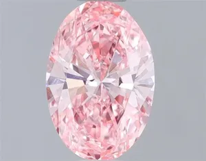 0.48ct OVAL Fancy Vivid Pink VVS1 Coloured Lab diamond