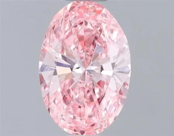 0.48ct OVAL Fancy Vivid Pink VVS1 Coloured Lab diamond