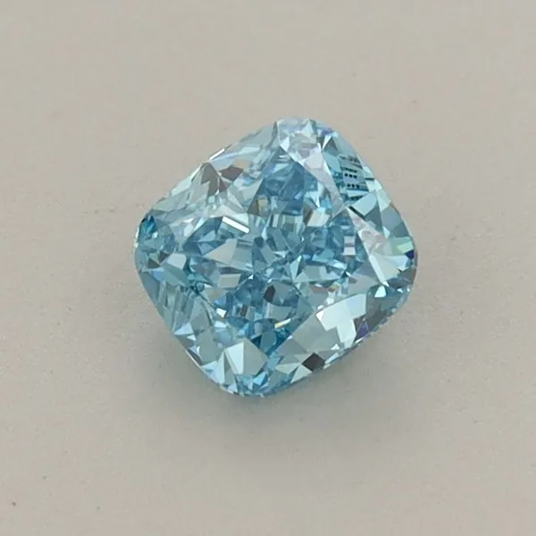 0.53ct CUSHION Fancy Vivid Blue VVS2 Coloured Lab diamond