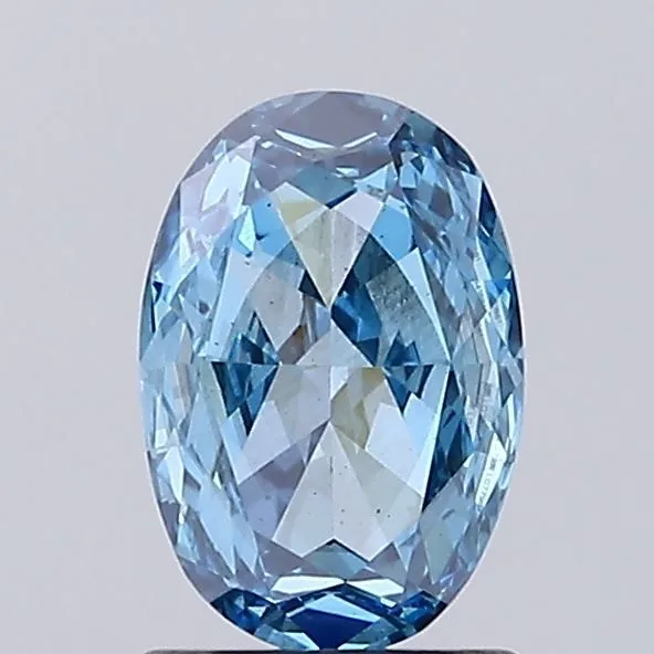 1.09ct OVAL Fancy Vivid Blue SI1 Coloured Lab diamond