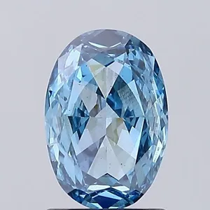 1.09ct OVAL Fancy Vivid Blue SI1 Coloured Lab diamond