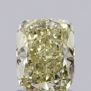 1.08ct CUSHION Fancy Yellow VS2 Coloured Lab diamond