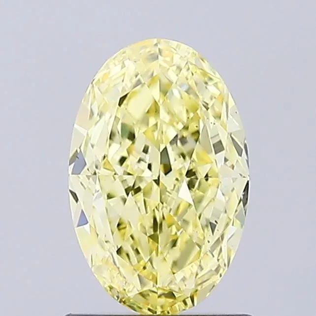 1.00ct OVAL Fancy Yellow VS1 Coloured Lab diamond
