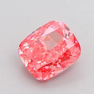 1ct CUSHION Fancy Vivid Pink VS2 Coloured Lab diamond