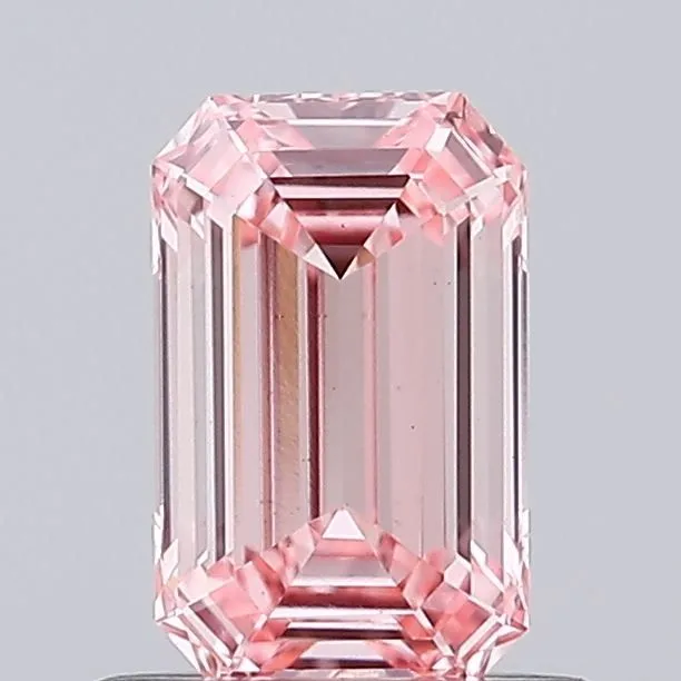 0.64ct EMERALD Fancy Vivid Pink VS2 Coloured Lab diamond