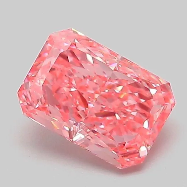 1.07ct RADIANT Fancy Vivid Pink VVS2 Coloured Lab diamond