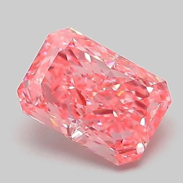 1.07ct RADIANT Fancy Vivid Pink VVS2 Coloured Lab diamond