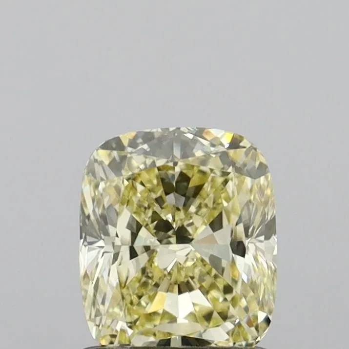 1.01ct CUSHION Fancy Light Yellow VVS2 Coloured Lab diamond