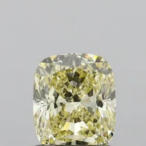 1.01ct CUSHION Fancy Light Yellow VVS2 Coloured Lab diamond