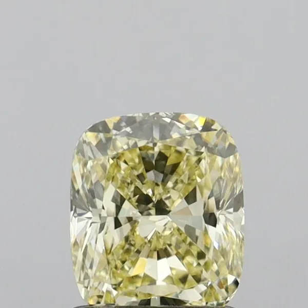 1.01ct CUSHION Fancy Light Yellow VVS2 Coloured Lab diamond