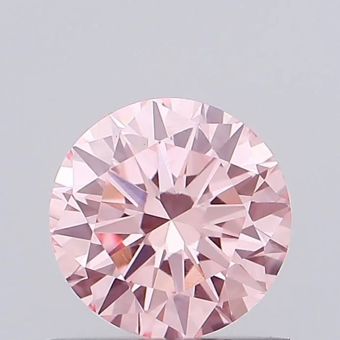0.76ct ROUND Fancy Vivid Pink VVS2 Coloured Lab diamond