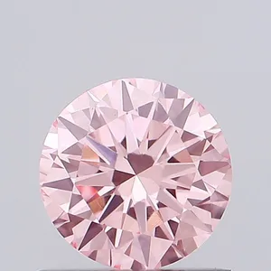 0.76ct ROUND Fancy Vivid Pink VVS2 Coloured Lab diamond