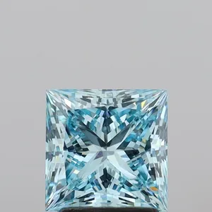 2.32ct PRINCESS Fancy Vivid Blue VVS2 Coloured Lab diamond