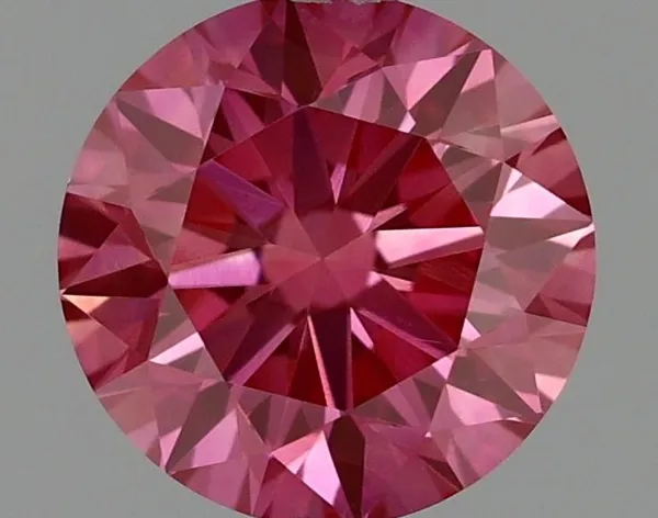 0.52ct ROUND Fancy Vivid Pink VVS1 Coloured Lab diamond