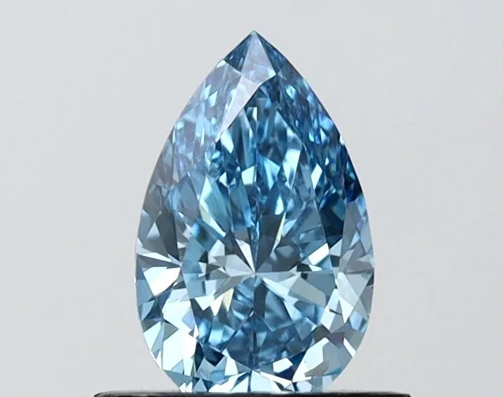 0.76ct PEAR Fancy Vivid Blue VS1 Coloured Lab diamond