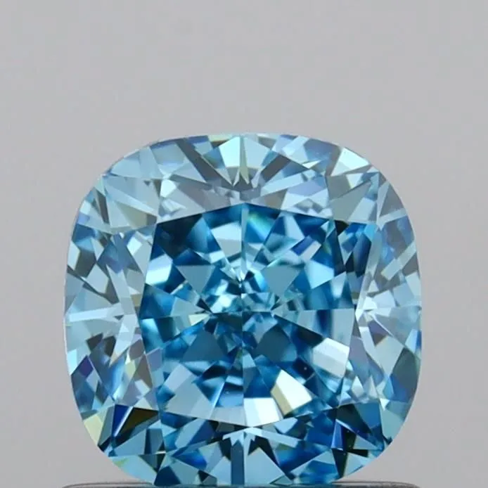 1.00ct CUSHION Fancy Vivid Blue VVS1 Coloured Lab diamond