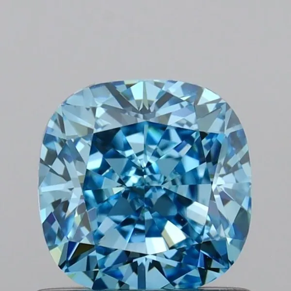 1ct CUSHION Fancy Vivid Blue VVS1 Coloured Lab diamond