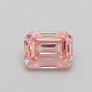 0.5ct EMERALD Fancy Intense Pink VS2 Coloured Lab diamond