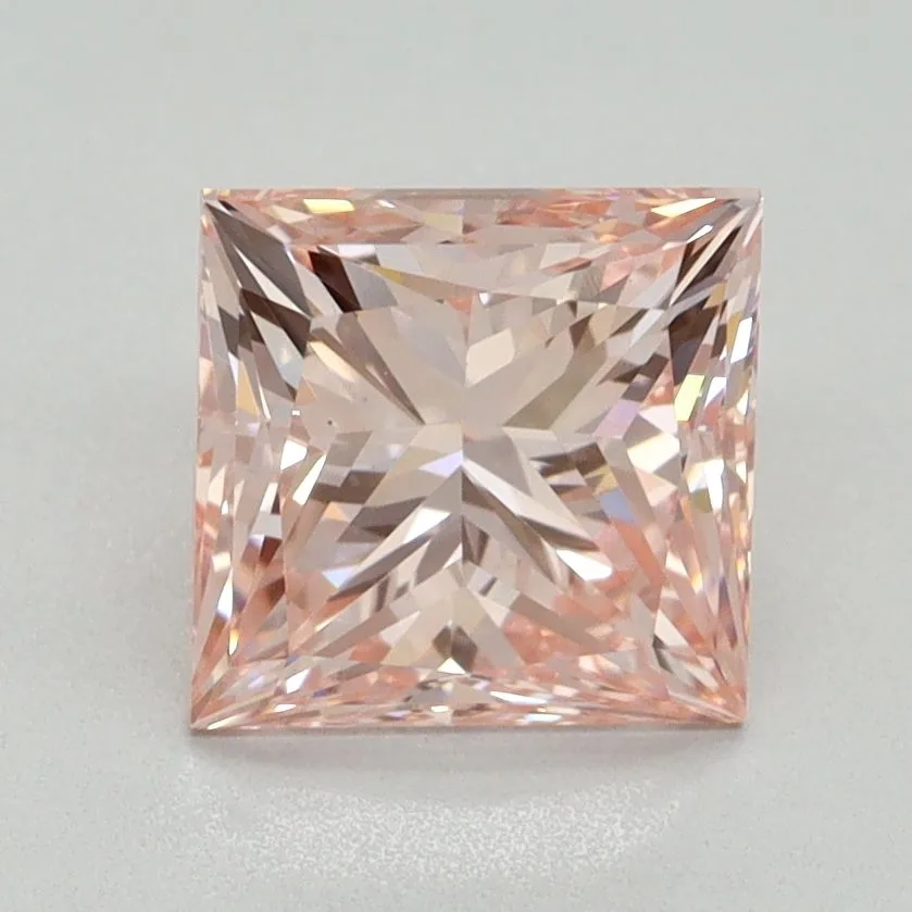 2.09ct PRINCESS Fancy Intense Pink VS1 Coloured Lab diamond
