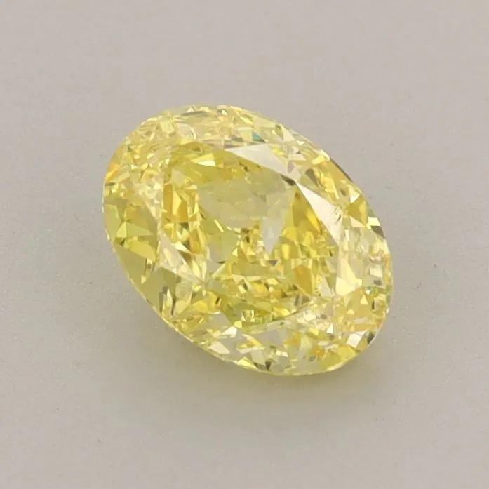 0.79ct OVAL Fancy Vivid Yellow VS1 Coloured Lab diamond