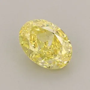 0.79ct OVAL Fancy Vivid Yellow VS1 Coloured Lab diamond