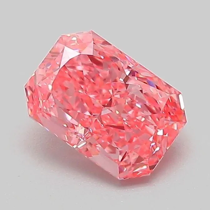 1.02ct RADIANT Fancy Vivid Pink VVS2 Coloured Lab diamond