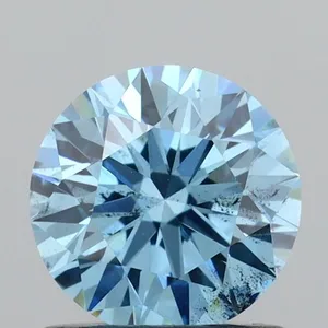 0.91ct ROUND Fancy Vivid Blue SI1 Coloured Lab diamond