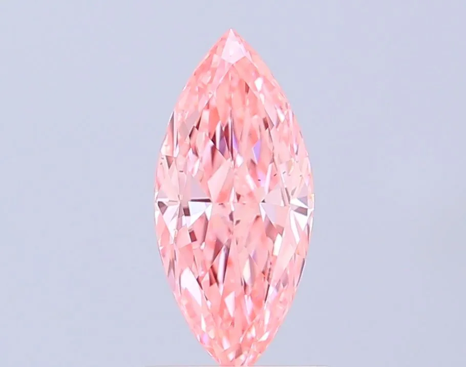 0.90ct MARQUISE Fancy Vivid Pink VS2 Coloured Lab diamond