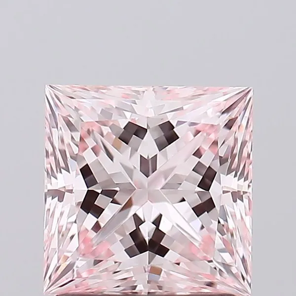 1.58ct PRINCESS Fancy Intense Pink VVS2 Coloured Lab diamond