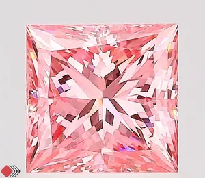1.09ct PRINCESS Fancy Vivid Pink VS2 Coloured Lab diamond