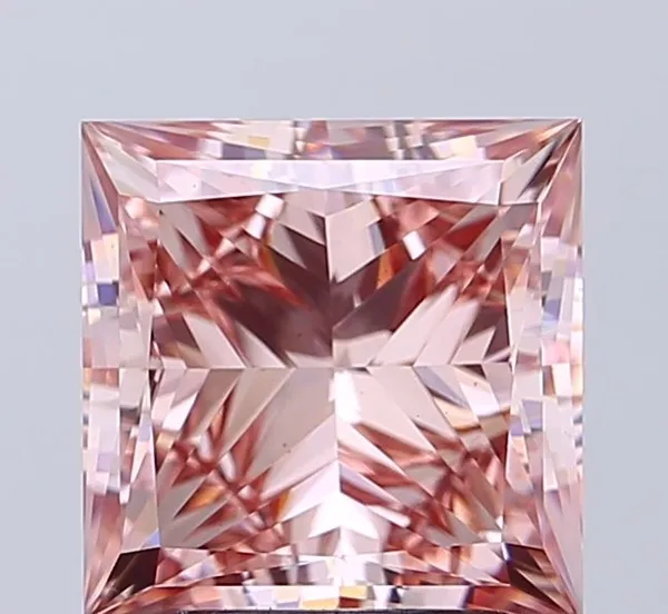 3.53ct PRINCESS Fancy Intense Brownish Pink VS1 Coloured Lab diamond