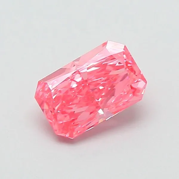 1.12ct RADIANT Fancy Vivid Pink VS1 Coloured Lab diamond