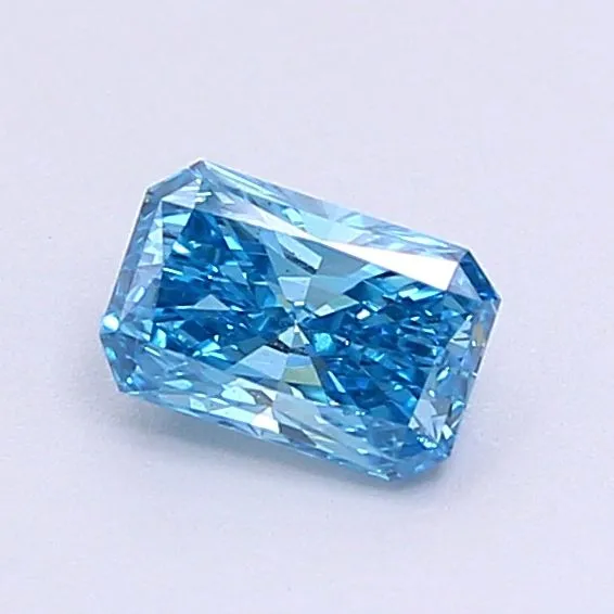 0.43ct RADIANT Fancy Vivid Blue SI1 Coloured Lab diamond
