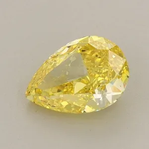 0.78ct PEAR Fancy Vivid Yellow VVS2 Coloured Lab diamond